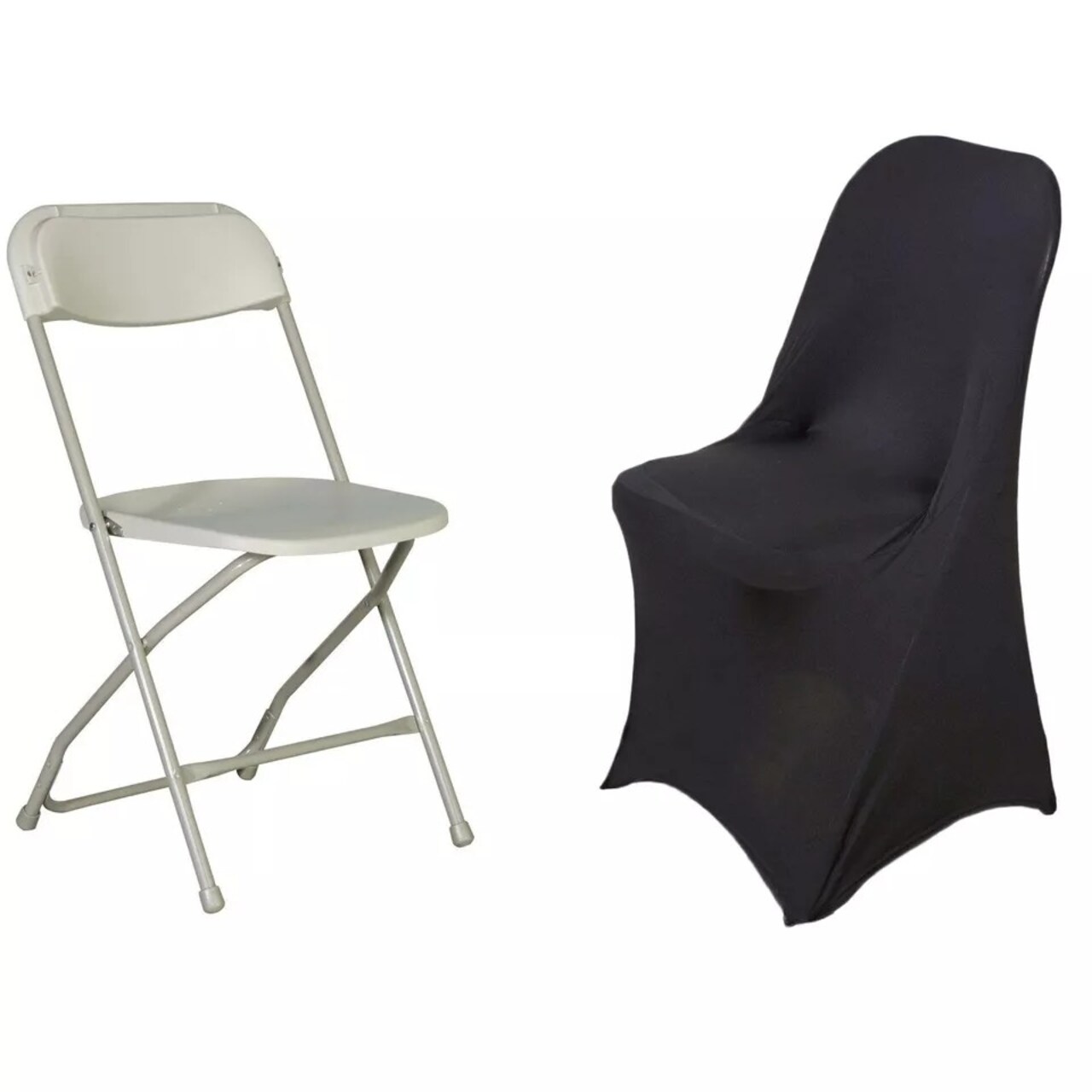 10 BLACK Folding Stretch SPANDEX CHAIR COVERS Wedding Supplies Event Decorations